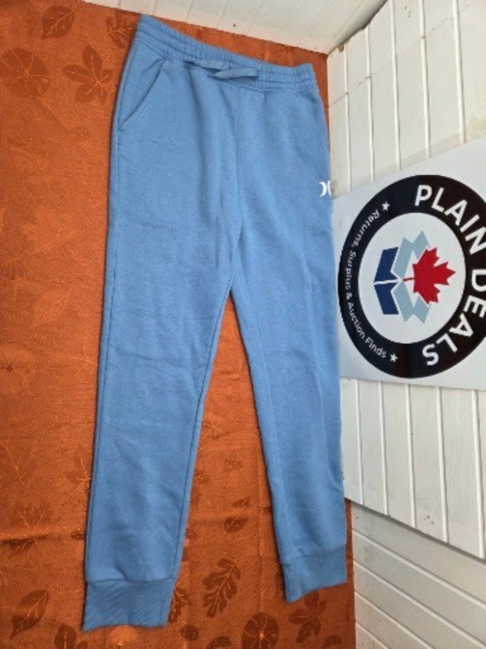 Hurley Youth Boys' Fleece Logo Joggers, Cornflower Blue, Size Large (10/12), Pre